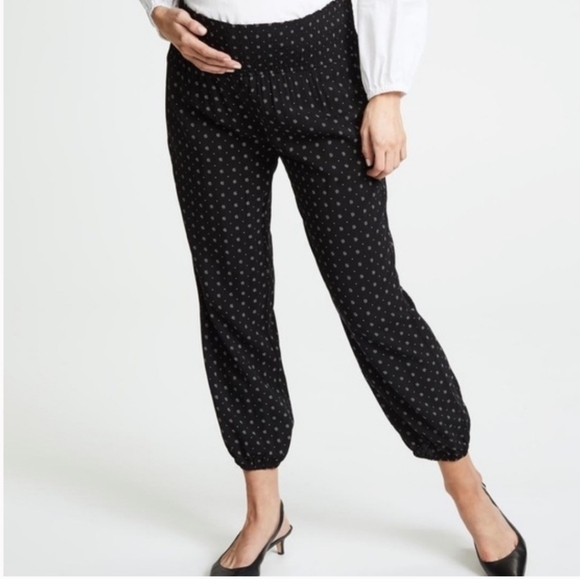 Hatch Maternity black printed weekend pants Casual Lounge Sleep Pregnancy XS - Picture 1 of 6